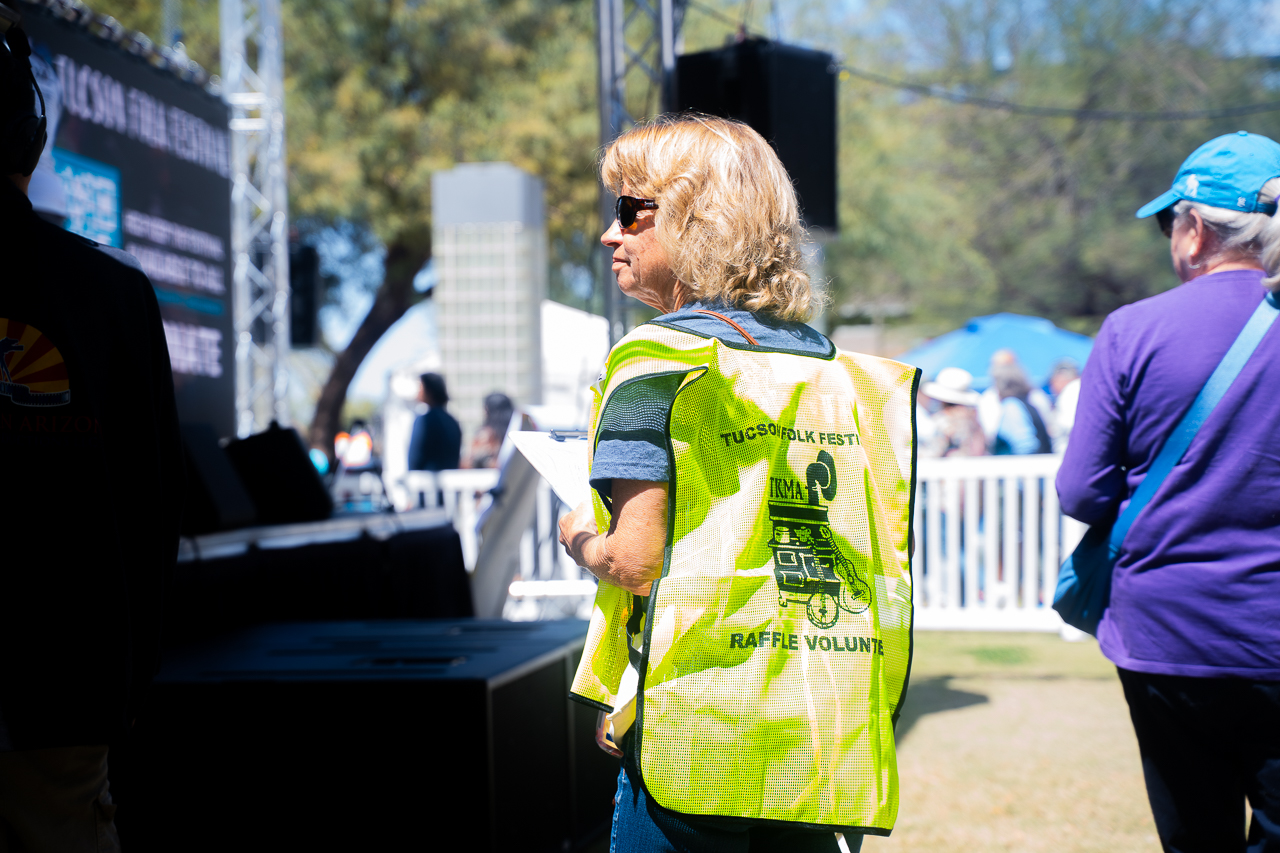 Raffle Volunteer at the Tucson Folk Festival